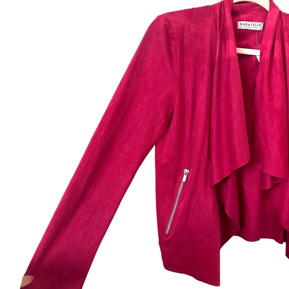 BAGATELLE Faux Suede Draped Moto Blazer NWOT Small - Picture 3 of 4